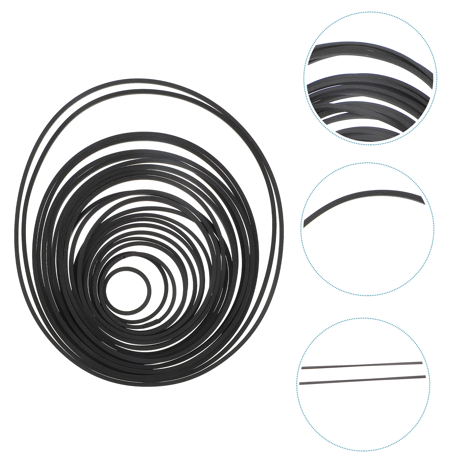 

1 Bag Replacement Useful Rubber Belt Cassette Tape Belt Recorder Belt Repair Belt