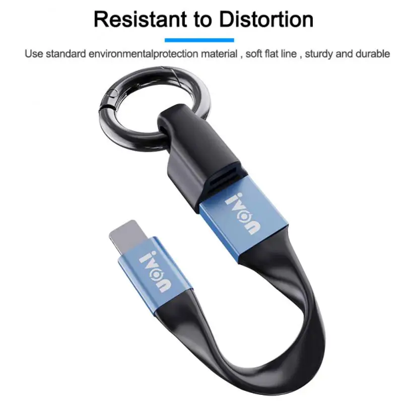 

New 3.1A Fast Charging Micro USB C Type C Cable 2 In 1 USB Mobile Data Cable Portable Short Mini Keychain For Huawei Samsung