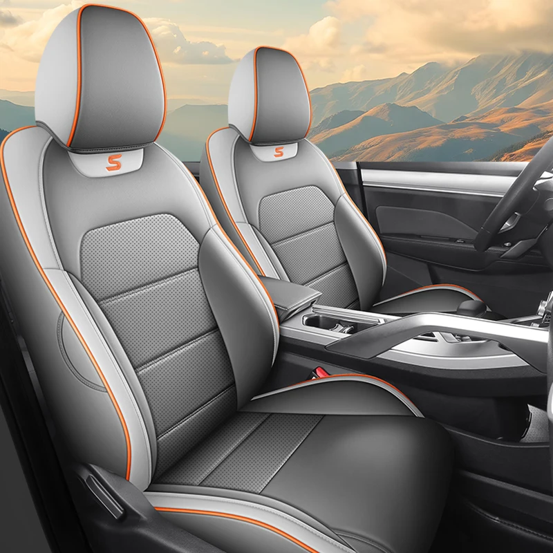Фото Для Geely Coolray 2021-2025 (BinYue SX11) – Комплект чехлов на сиденья с полным покрытием, водонепроницаемые, устойчивые к царапинам, всесезонные №4