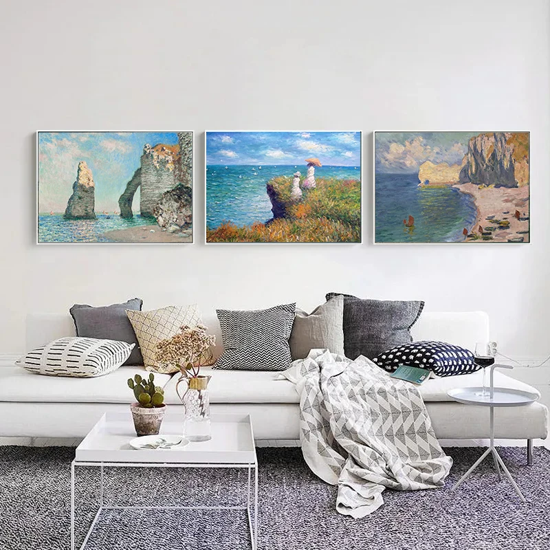 Современный абстрактный пейзаж настенное искусство известный Клод Моне холст