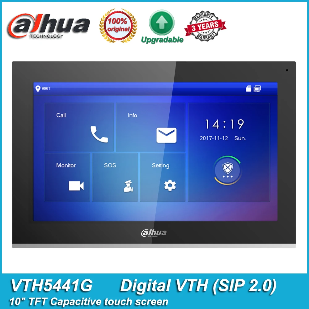 

Dahua VTH5441G Digital VTH (SIP 2.0) 10" TFT Capacitive Touch Screen POE Video Intercom Indoor Station Monitor