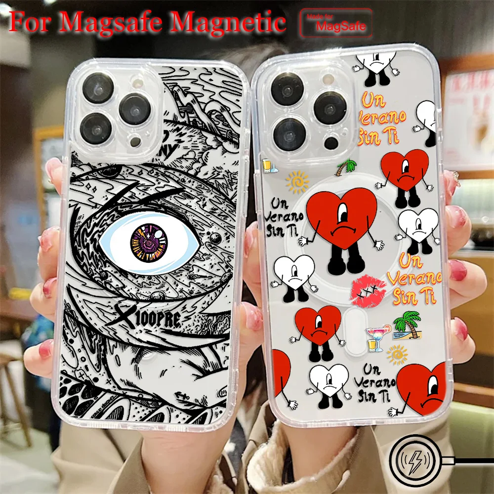 Yo Perreo Sola Bad Bunny Maluma Magsafe Магнитный чехол для телефона iPhone 16 15 14 13 12 11 8 7 Plus Pro Max X XR XSMax