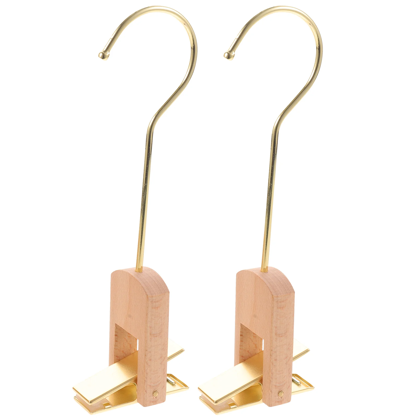 

2 Pcs Hat Shoe Clip Hanger Clamp Multi-purpose Wood Clothes Store Travel Sock