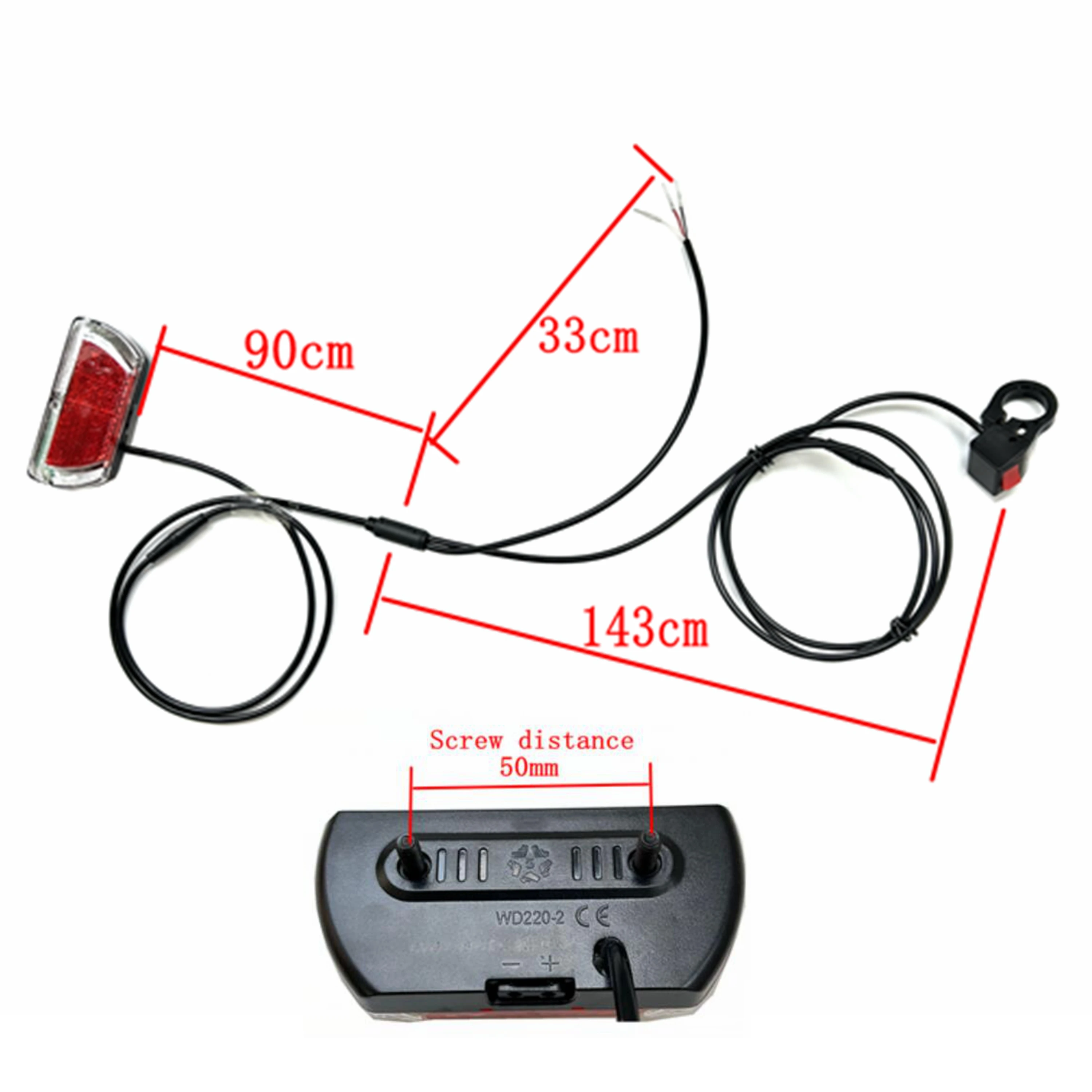 Задняя фонарь для электрического велосипеда с левой и правой вспышкой кнопкой