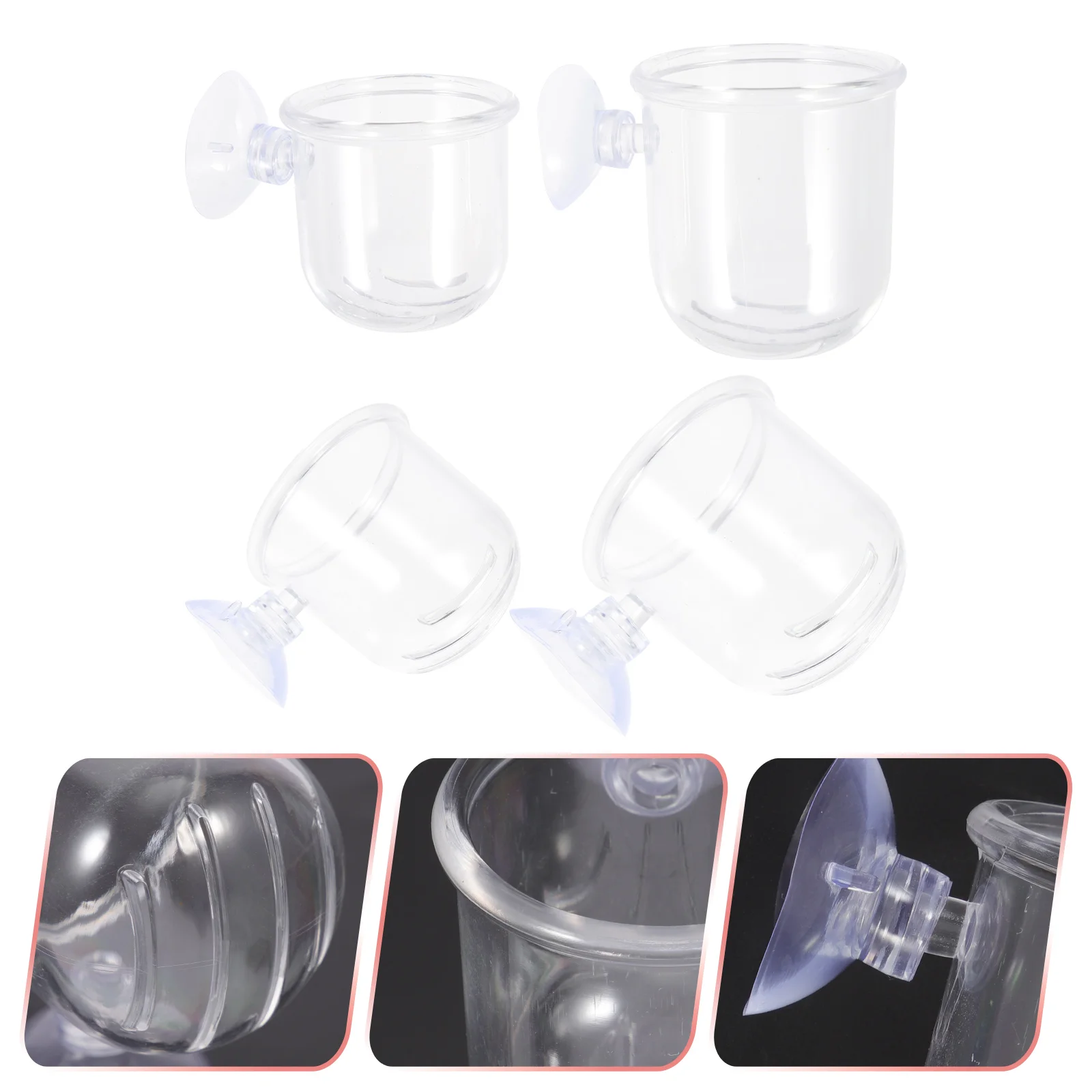 

Fish Feeder Tank Cup Feeding Containerglass Acrylic Aquarium Betta Accessories Water Grass Ring Worm Suction Holder Bowls