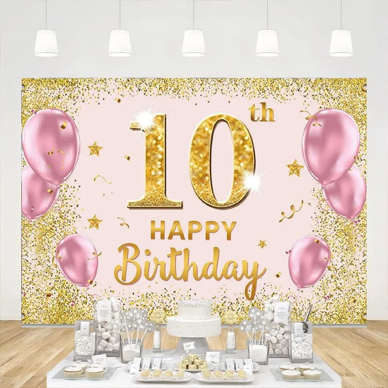 

Фон для фотосъемки с надписью «Happy 10th Birthday»