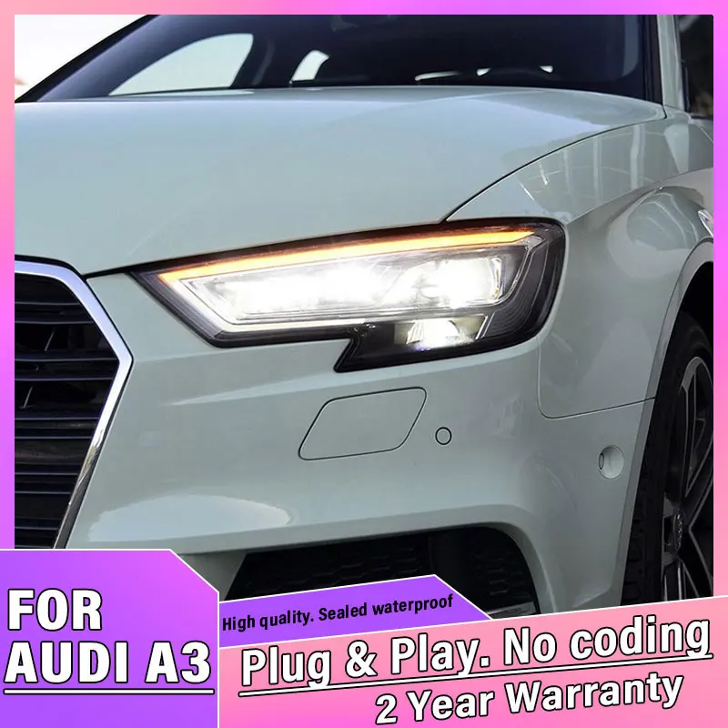 

Car Styling For Audi A3 2017-2021 Headlight Assembly RS3 Head Lamp LED DRL Dynamic Turn Signal Bi Xenon Car Accessories