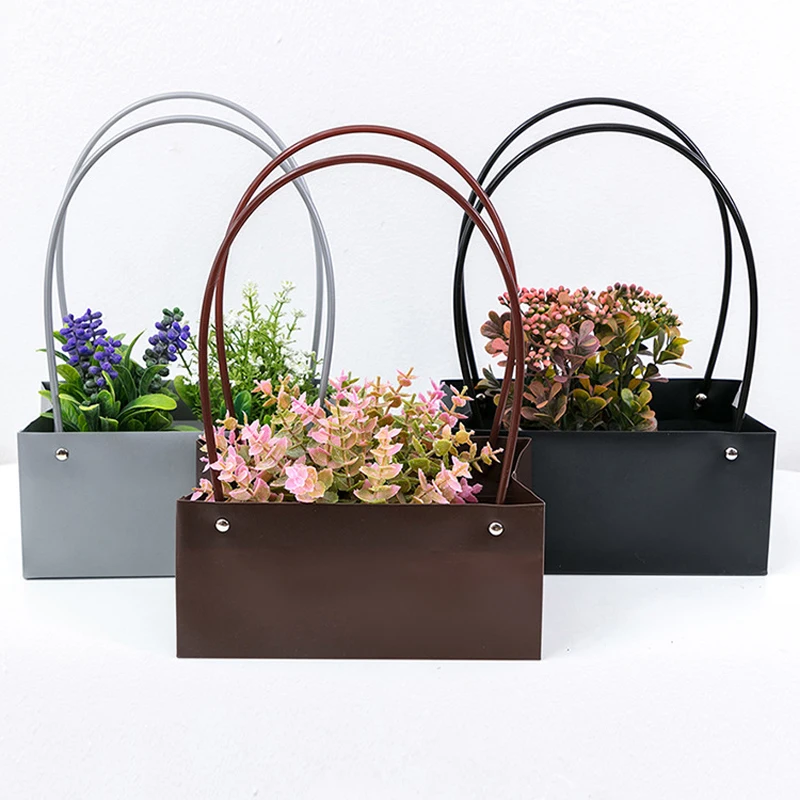 

1PC Wedding Favor Fresh Flower Carrier Bag Flower Basket Paper Carton Waterproof Packing Box Portable