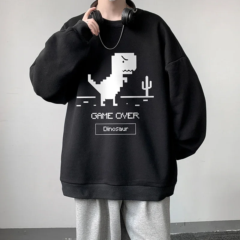 Толстовка мужская оверсайз с аниме принтом смешная повседневная кофта капюшоном