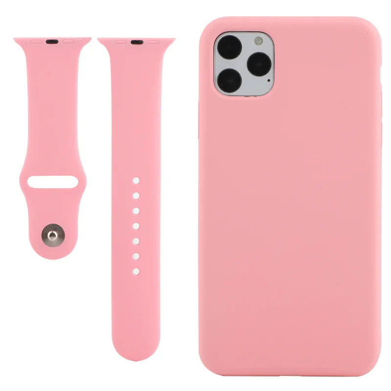 FHX-MT для Apple Watch 2 3 4 5 6 7 ремешки + iPhone 12 13 11 Pro Max X XS MAX XR 8 Plus экологичный силиконовый