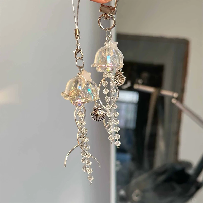 Y2K Jellyfish МОБИЛЬНЫЙ ТЕЛЕФОН Lanyard Эстетическая Подвеска для телефона с кисточкой