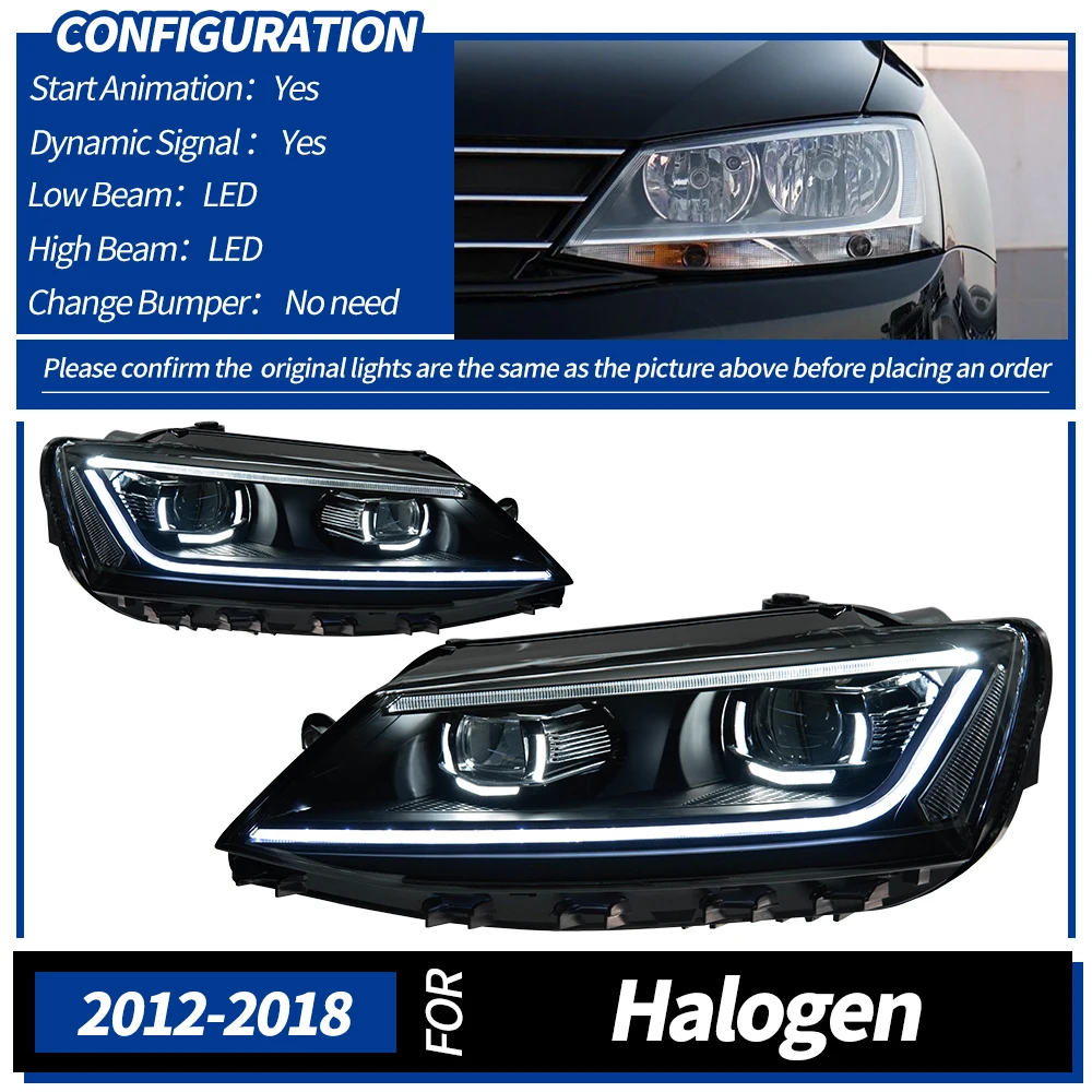 

AKD автомобильные фары для VW Jetta 2011-2018 Jetta Variant светодиодные фары указателя поворота светодиодный проектор автоаксессуары