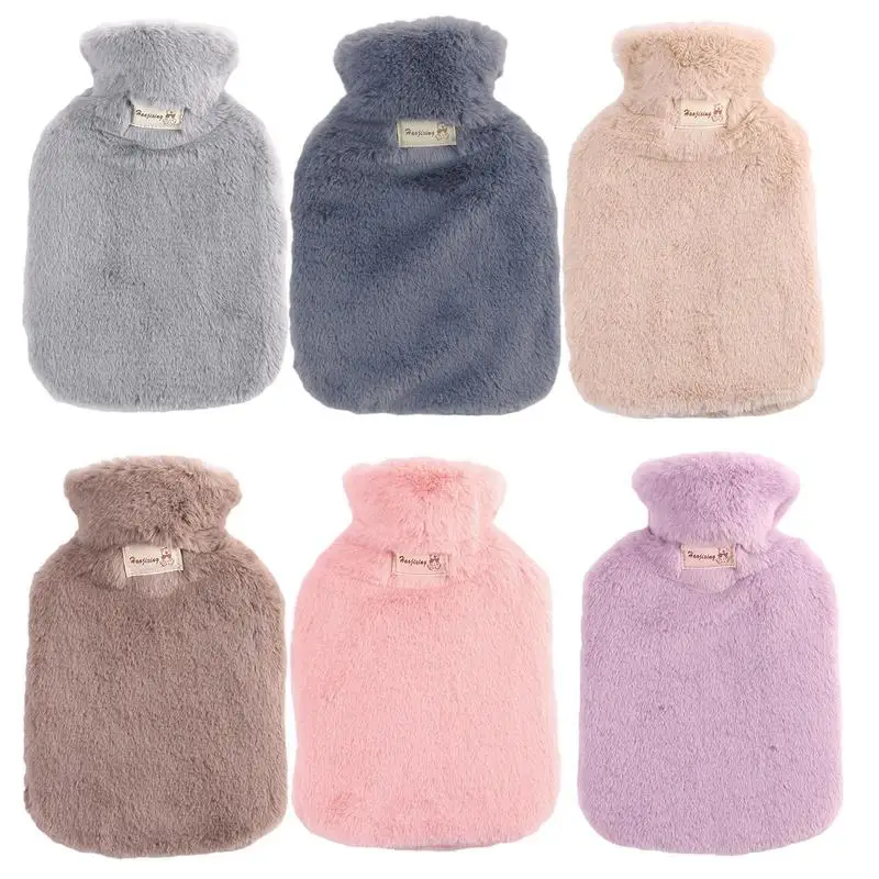 

2000ml Reusable Winter Warm Heat Hand Warmer Hot Water Bottle Large Capacity Hot Water Bag with Soft Cover Christmas Gifts