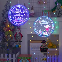 New Colorful 3D Disc LED Light Santa Christmas Tree Musical Lights Christmas Ornaments Christmas Decoration for Home Room Decor