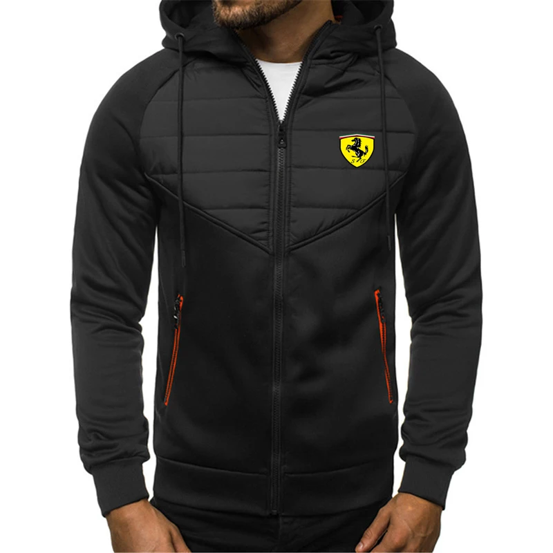 

2022 New Ferrari Warm Fashion Men's Feather Hooded Down Jacket Men's Down Comfort Coat Hoodie Sports Jacket S-4XL Direct sales