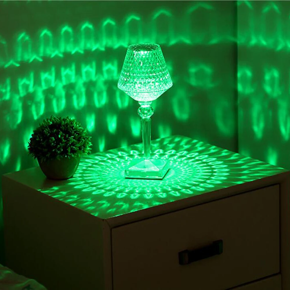 Алмазная настольная лампа 3 цветов акриловый декоративный светильник для бара