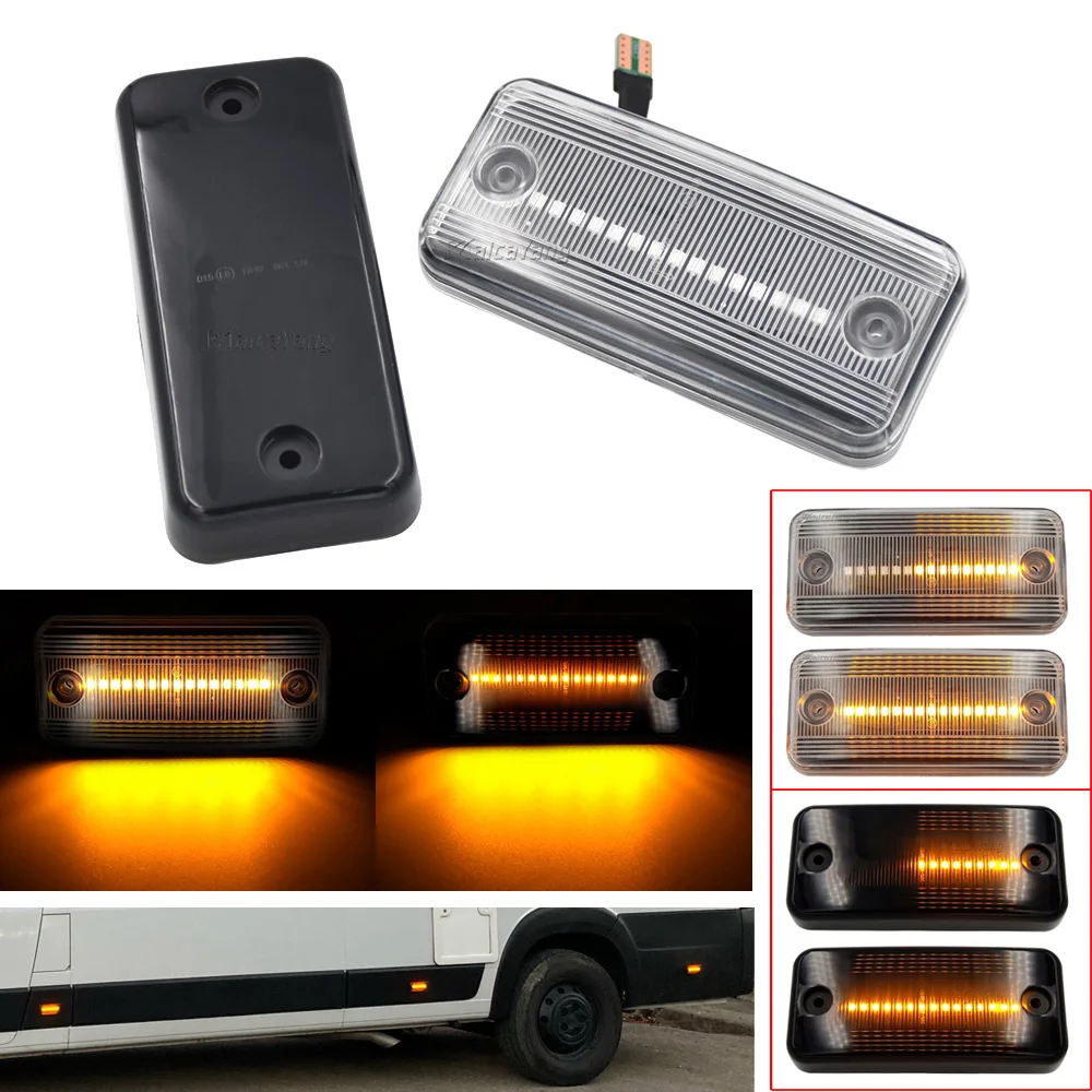 

2X Side Fender Dynamic LED Turn Signal Light For Fiat Ducato Citroen Relay Peugeot Boxer 2006-2019 Volvo Iveco Daily Auto Parts