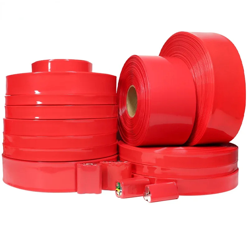 

18650 ПВХ термоусадочная трубка, аккумулятор, красный, ширина 29,5 мм ~ 280 мм, изолированная защитная пленка, литиевый корпус, кабельный рукав