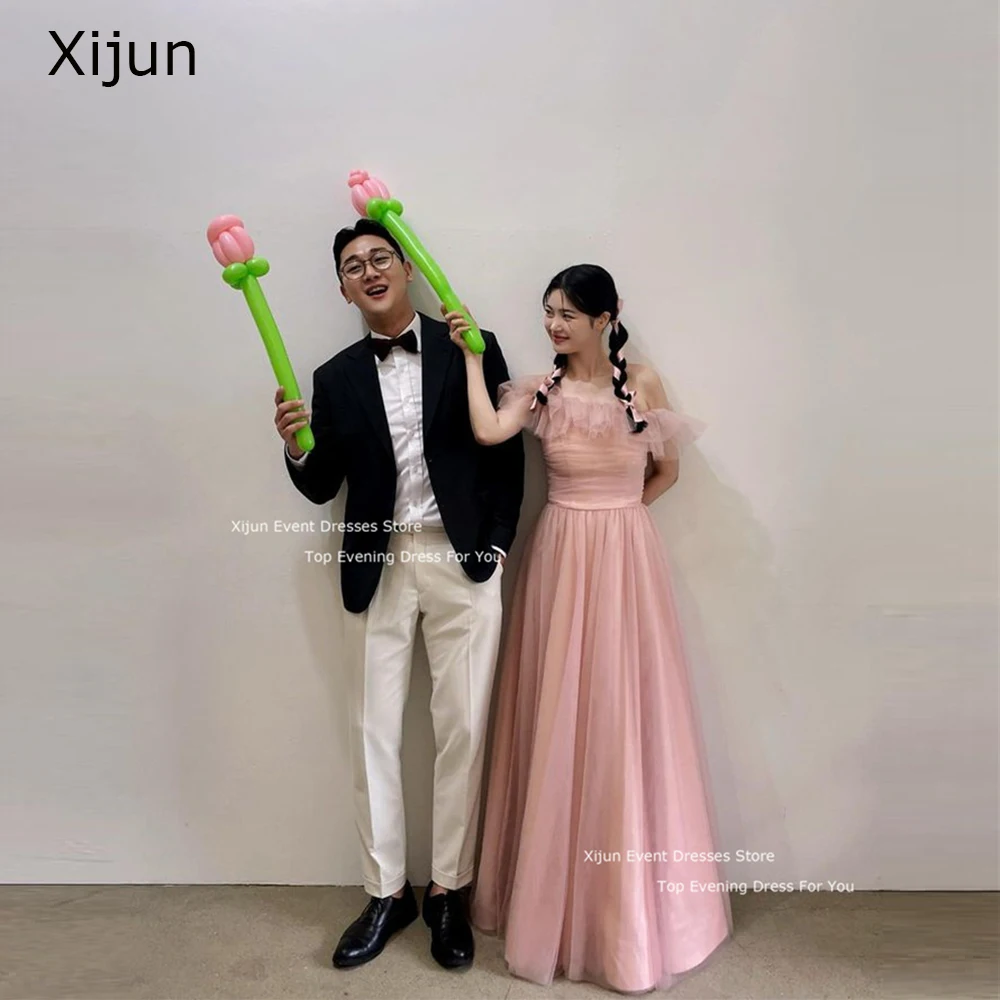 

Элегантные Розовые Свадебные платья Xijun, тюлевые трапециевидные корейские официальные платья для выпускного вечера, свадебные платья принцессы для фотосессии для женщин 2023