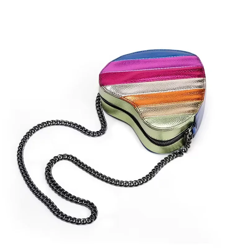 Женская Модная Сумка Через Плечо В Форме Сердца Яркая Из Искусственной Кожи С