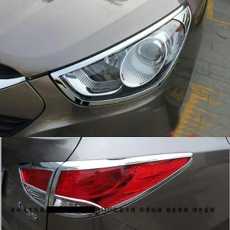 

For Hyundai IX35 2010-2013 2014-2016 Exterior ABS Chrome Front Light Lamp Cover Headlight Covers Car Accessories