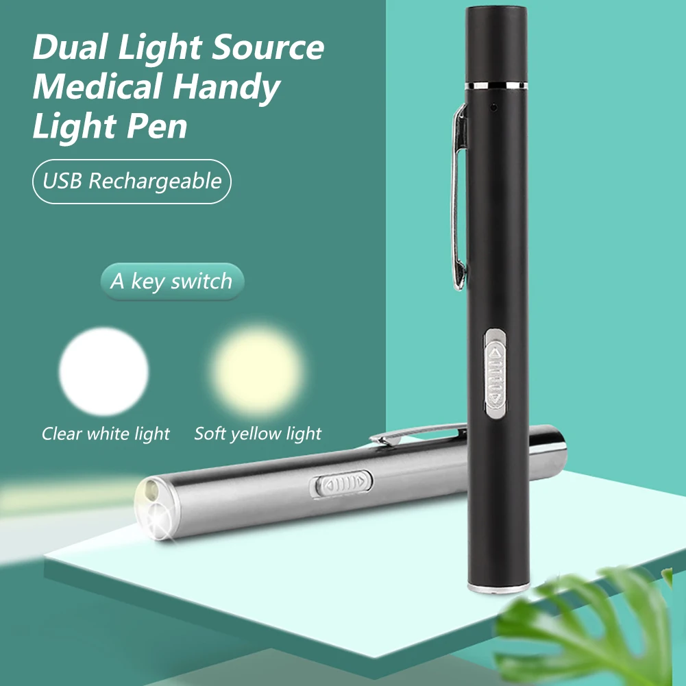 

USB Rechargeable Handy Pen Light Mini Flashlight LED Torch Lamp With Stainless Steel Clip Pocket Led Flashlight