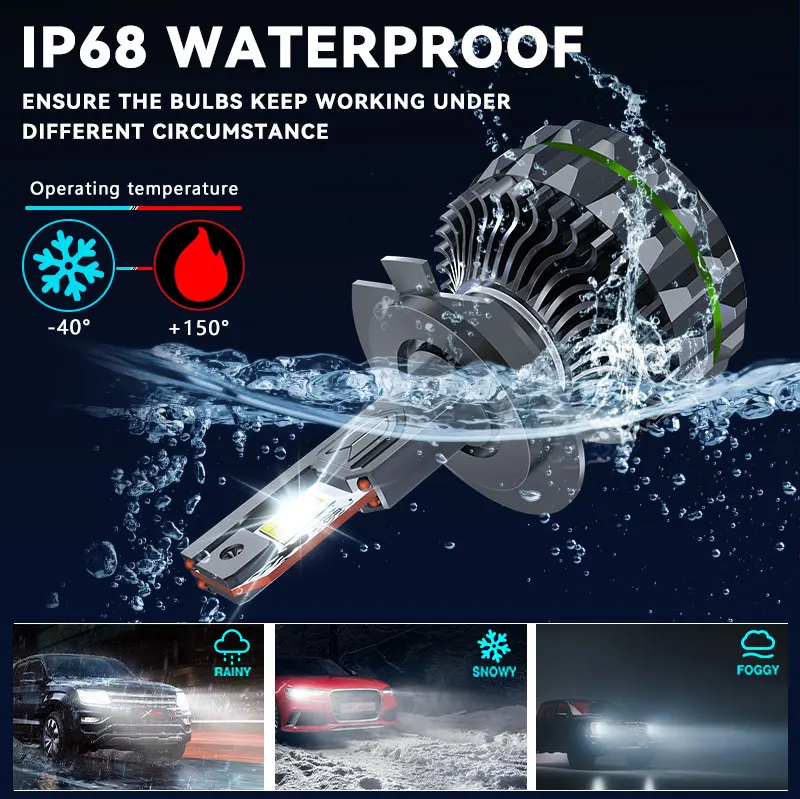 Carsnake H1 H4 H7 H8 H9 H11 9005 9006 HB3 9012 HB4 6000 K Цветовая температура 300 Вт Мощность Светодиодные