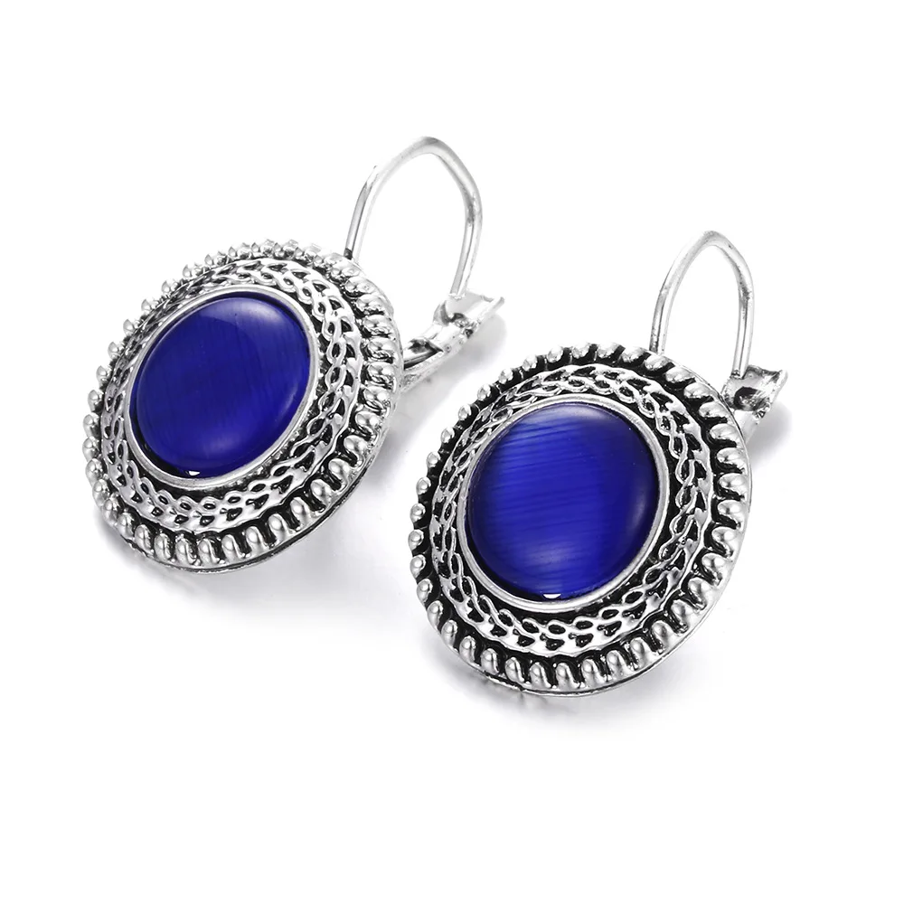 

Новинка, женские серьги-подвески, женская бижутерия в стиле бохо, винтажные серьги с опалом, элегантные серьги-подвески