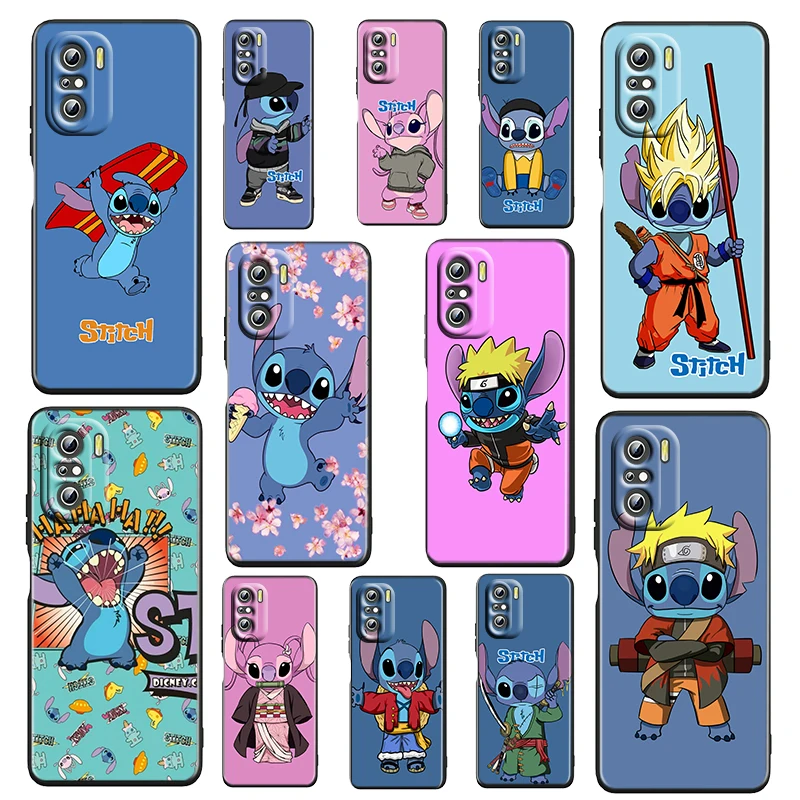 

Stitch Boy collaboration Black Phone Case For Xiaomi Redmi K50 K40 Gaming K30 K20 Pro 5G 10X 10C TPU Soft Silicone Cover Fundas