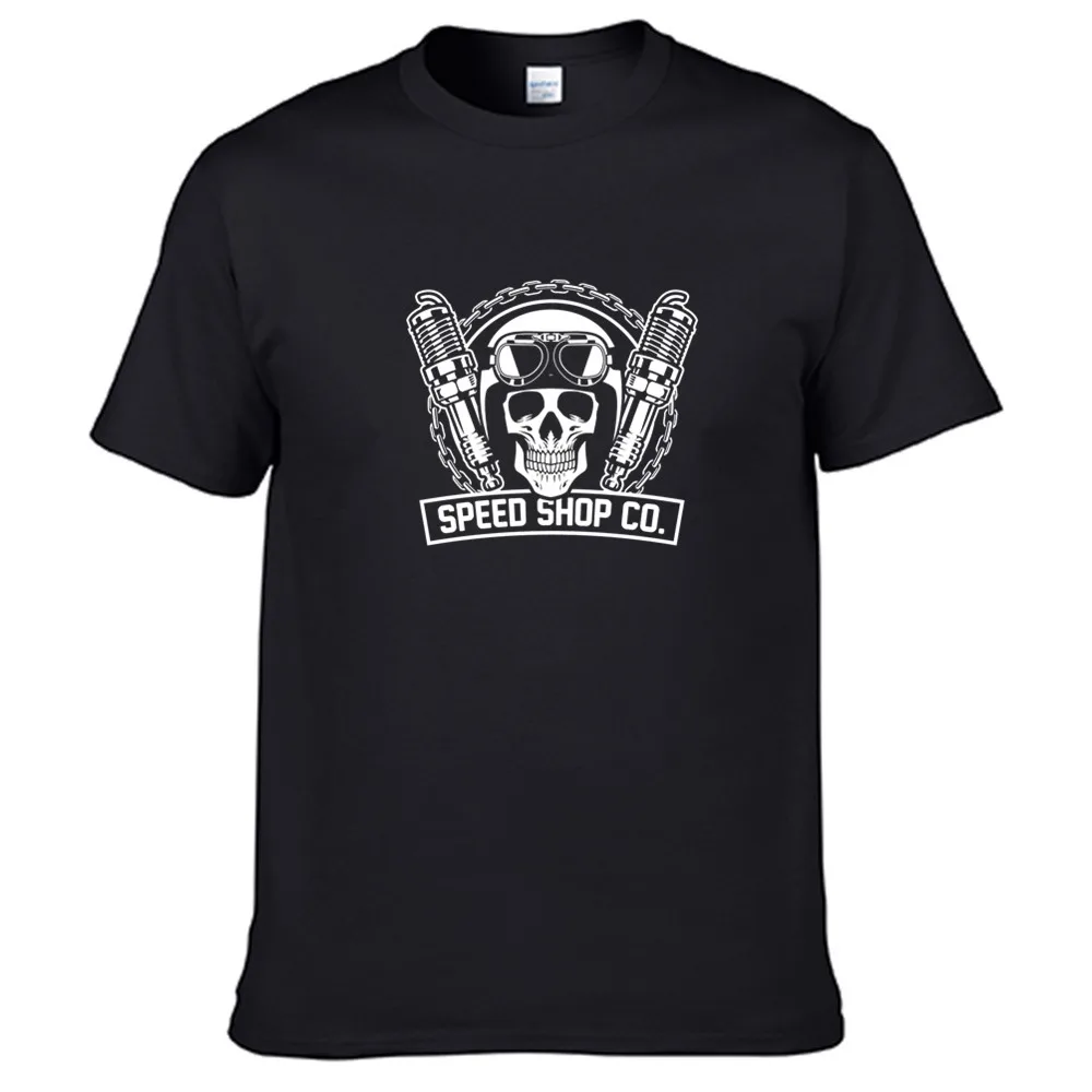 

2022 Motorcycles Speed Shop Skull T Shirt For Men Limitied Edition Unisex Brand T-shirt Cotton Amazing Short Sleeve Tops