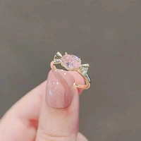 pink candy rings light luxury minority rings girls open adjustable rings sweet finger buckle women jewelry accessories