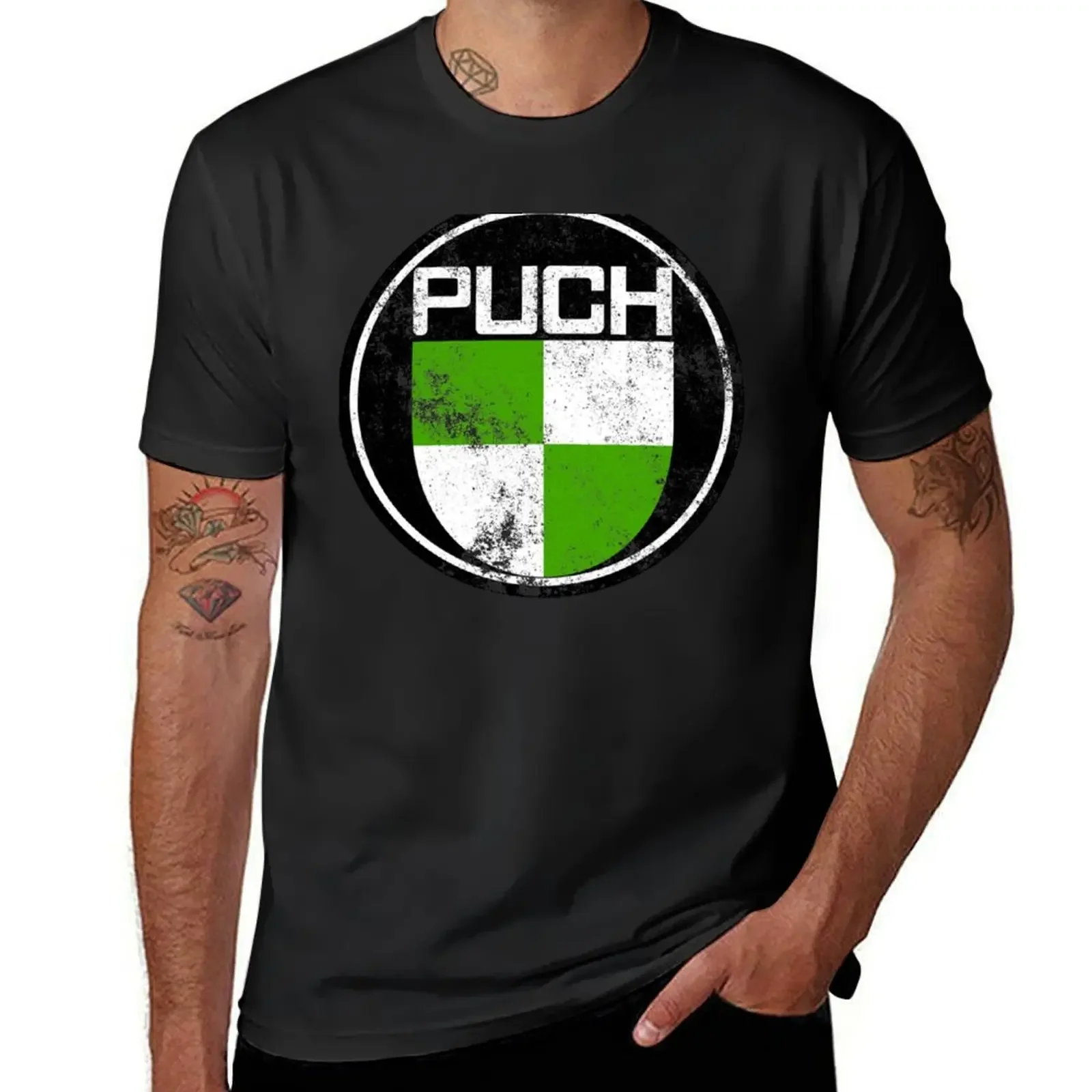 T3 Syncro Puch Logo Grunge используемые футболки Топы Блузки дизайнерские рубашки мужские