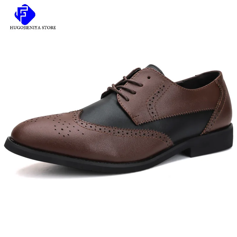 

2022 New Men Retro Bullock Design Men Business Formal Shoes Classic Pointed Toe Leather Shoes Men Oxford Dress Shoes Big Size 48