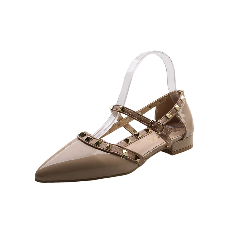 

2022 New Star Style Luxury Brand Rivet Patent Leather High Heel Shoes Summer Women Gladiator Sandals Shoes Designer Women Shoe