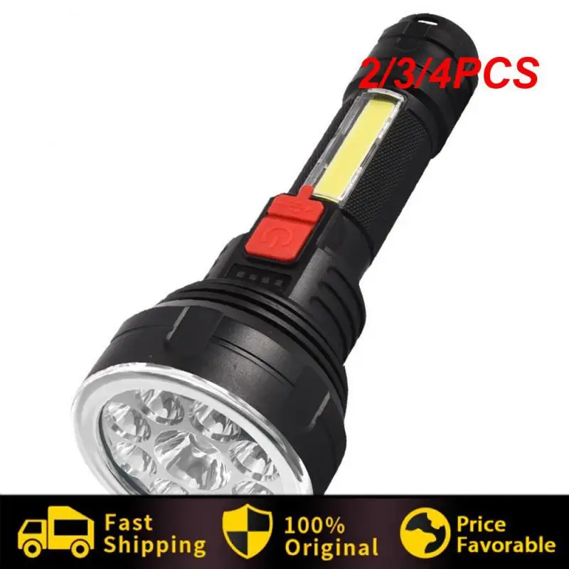 

2/3/4PCS Household Camping Flashlight Cob Spotlight Outdoor Waterproof Torch Flashlight Tactical 9led Hot Wholesale
