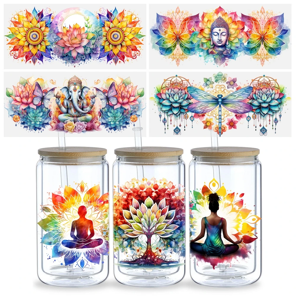 5 листов наклеек на чашки Vesak дневной тематики UV DTF водонепроницаемая наклейка для