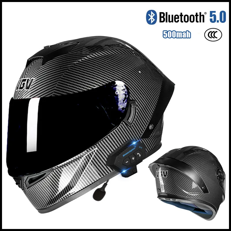 

3C Dot Motorcycle Helmet Tail Bluetooth Running Helmet Motorcycle Capacetes Para Moto Capacetes Full Cover Carbon Fiber Pattern
