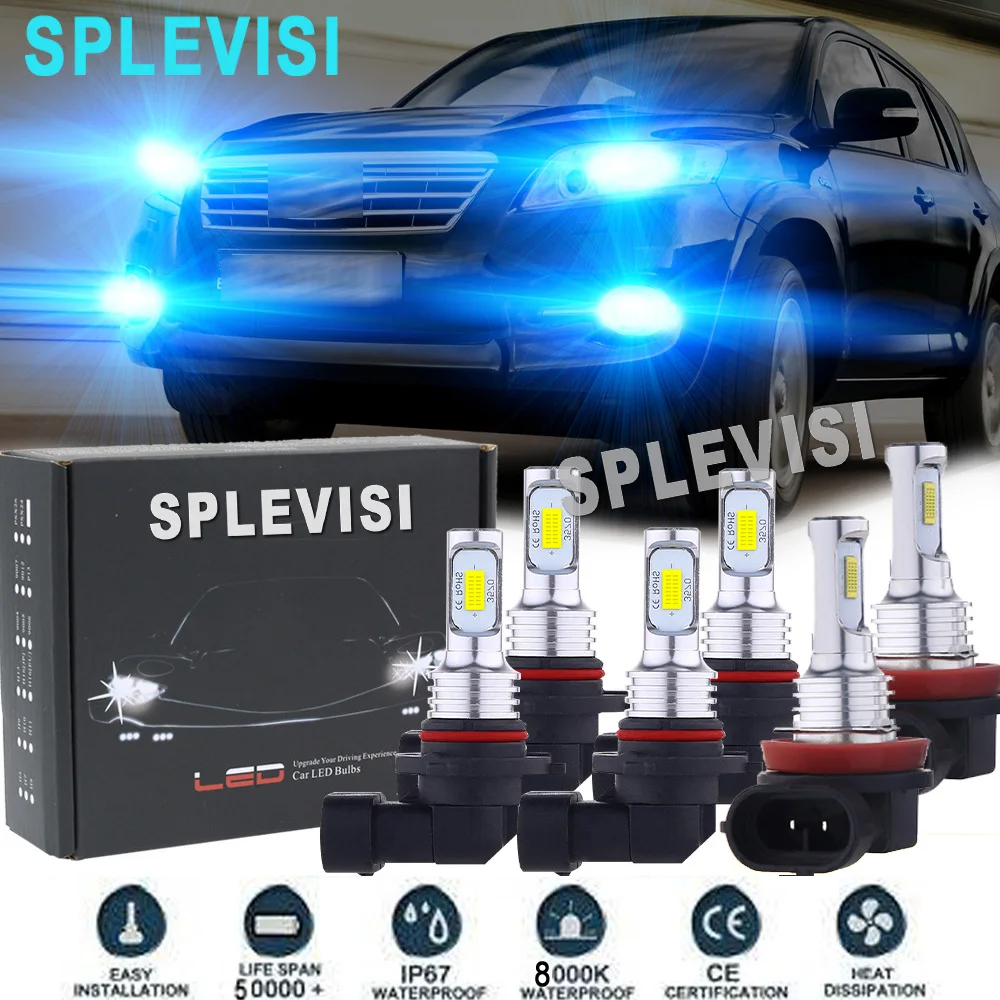 

LED Headlight Fog Light Hi Low Beam Bulb 8000K Ice blue Car Lights For Toyota RAV4 2006 2007 2008 2009 2010 2011 2012