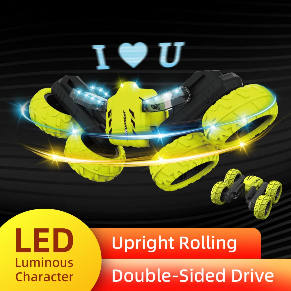 

X-Hound High Speed RC Car Word Display Stunt Car 360° Reversal Vehicle Double Side Remote Control Toys for Boys Kids Adults