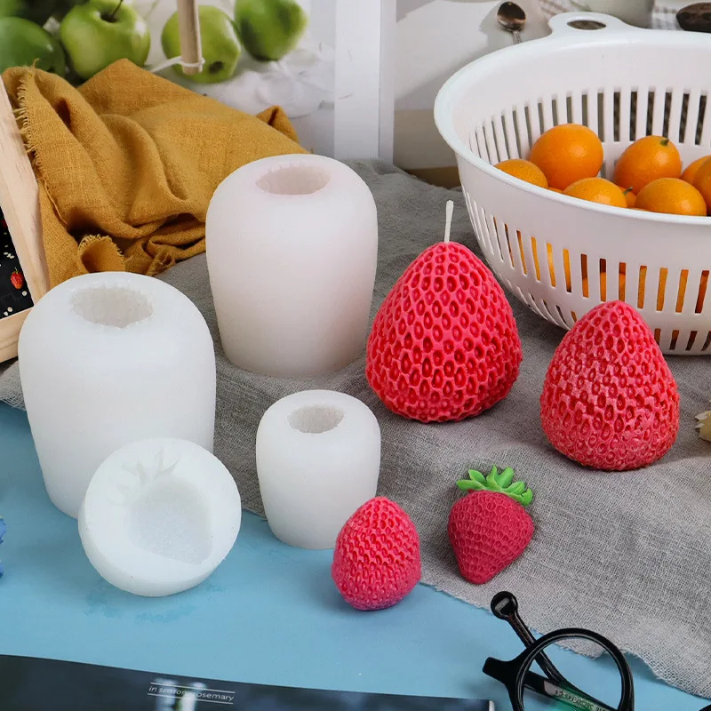 

Silicone Candle Mold DIY Strawberry Handmade Soap Candle Making Supplies Cake Decoration Tool Chocolate Mold Pastry Tools