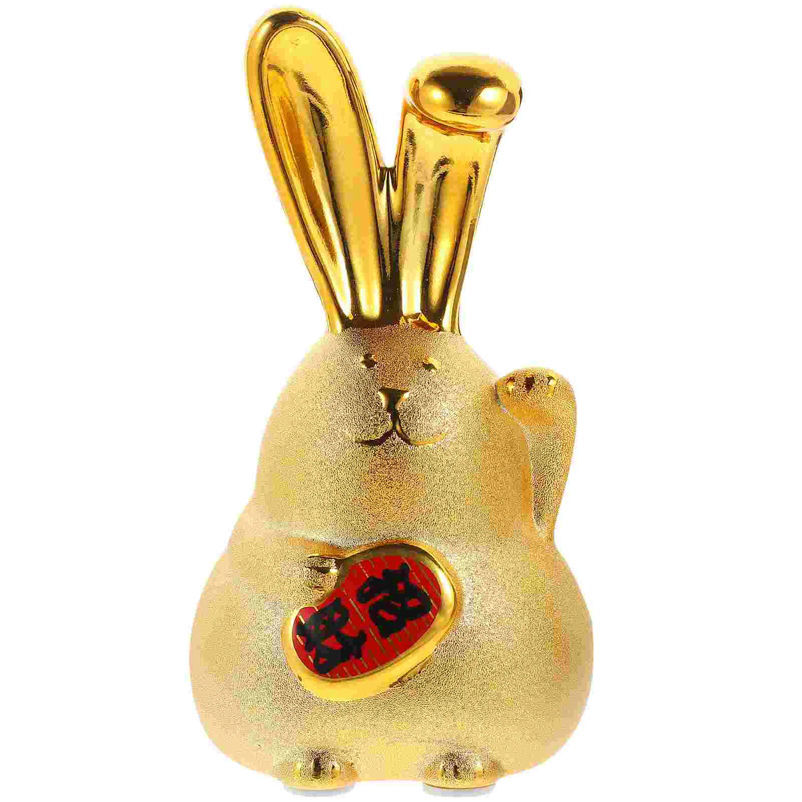 

Bank Rabbit Chinese Piggy Year Bunny Money Figurine New Zodiac Statuefigurines Animal Decor Jar Box Kids Saving Lucky Fortune