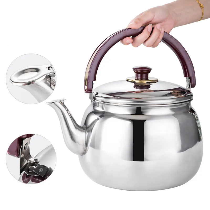 

Creative Thickened Stainless Steel Whistling Kettle for Outdoor Camping Home Kitchen Tea Pot Large Capacity Milk Water Kettles