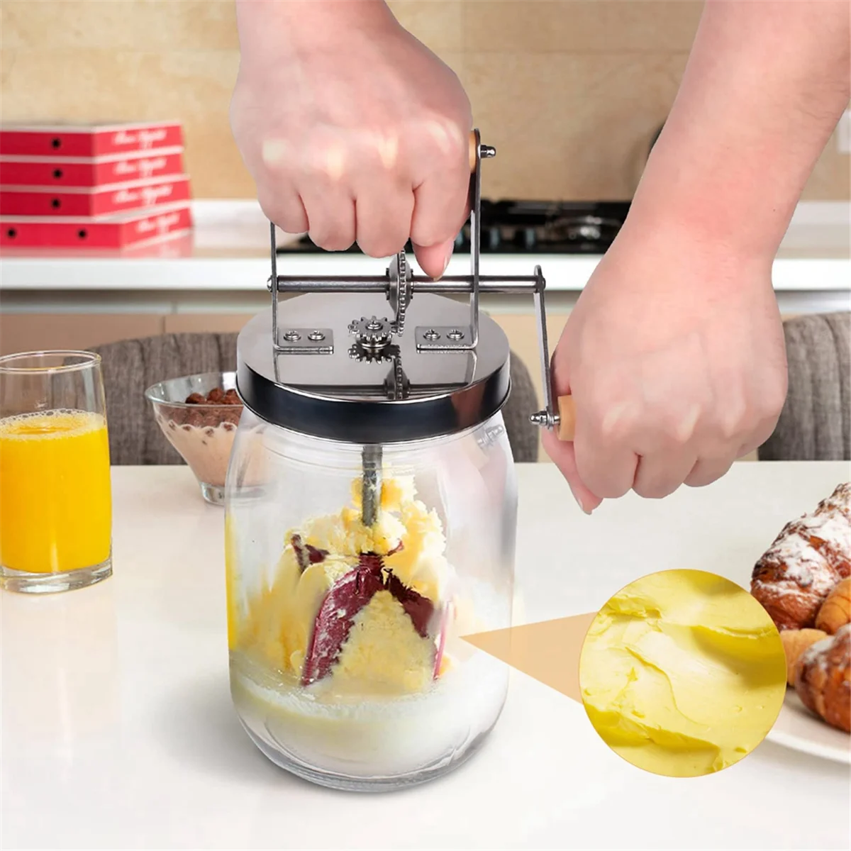 1 5 литров ручная масловарка-деревянная ручка-шейкеры из нержавеющей стали