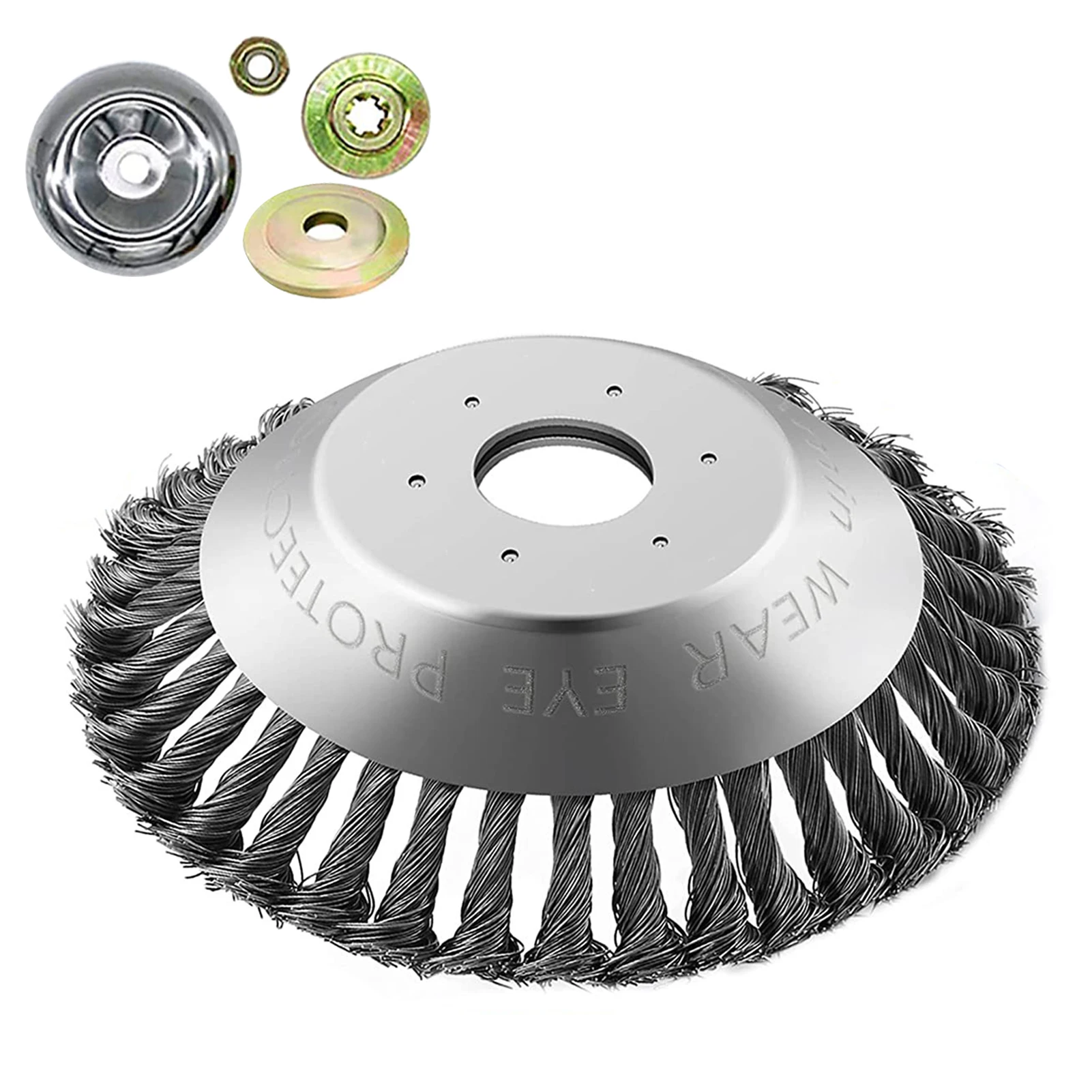

Accessories Wheel Gardening Lawn Rotary Trimmer Head 4 Adapters Removal Power Tool Weed Brush Effective Heavy Duty Steel Wire