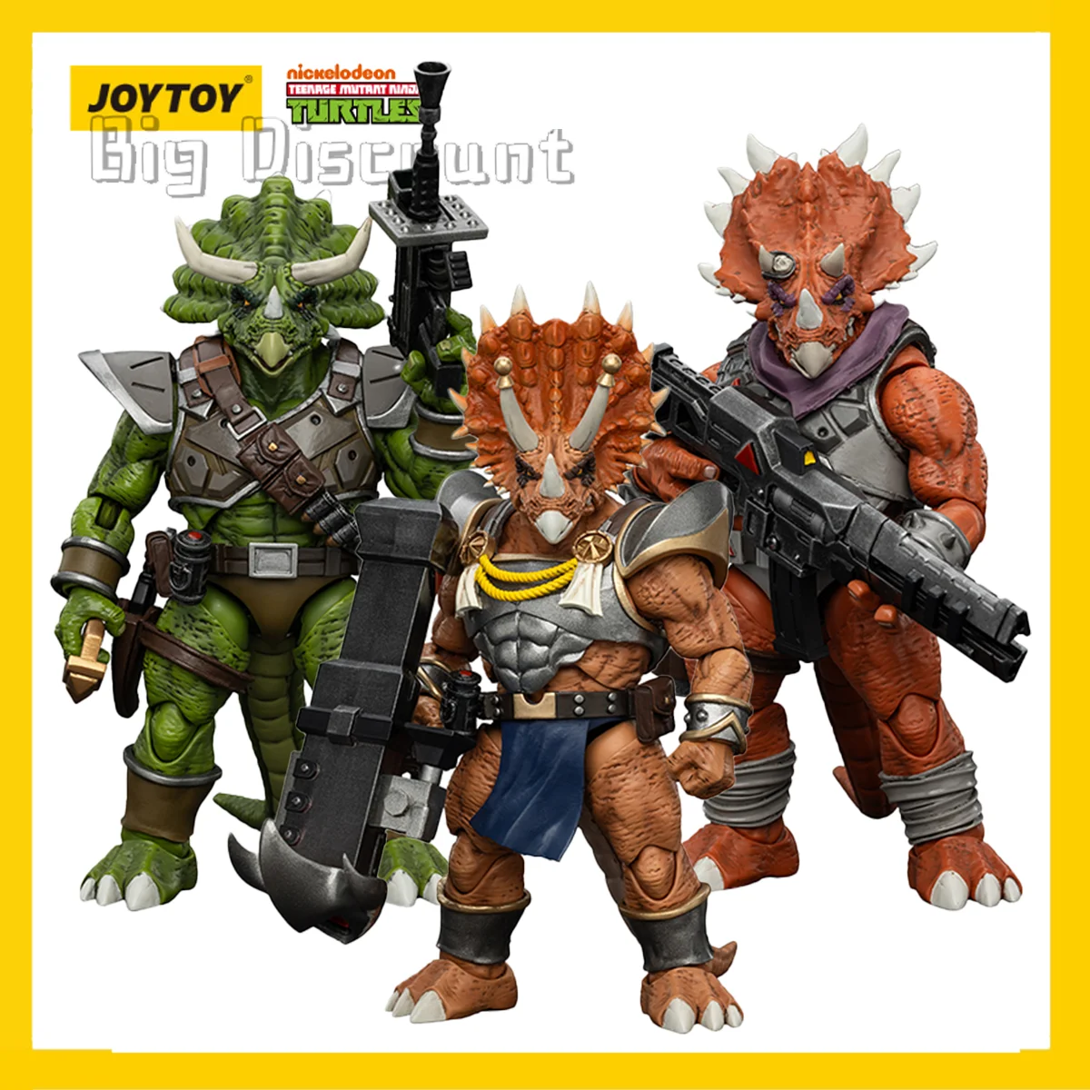 Фото Фигурка JOYTOY TMNT «Капитан Зorax/Adjutant Zork/Triceraton Infantryman», 3 шт., модель аниме 1/18 №2