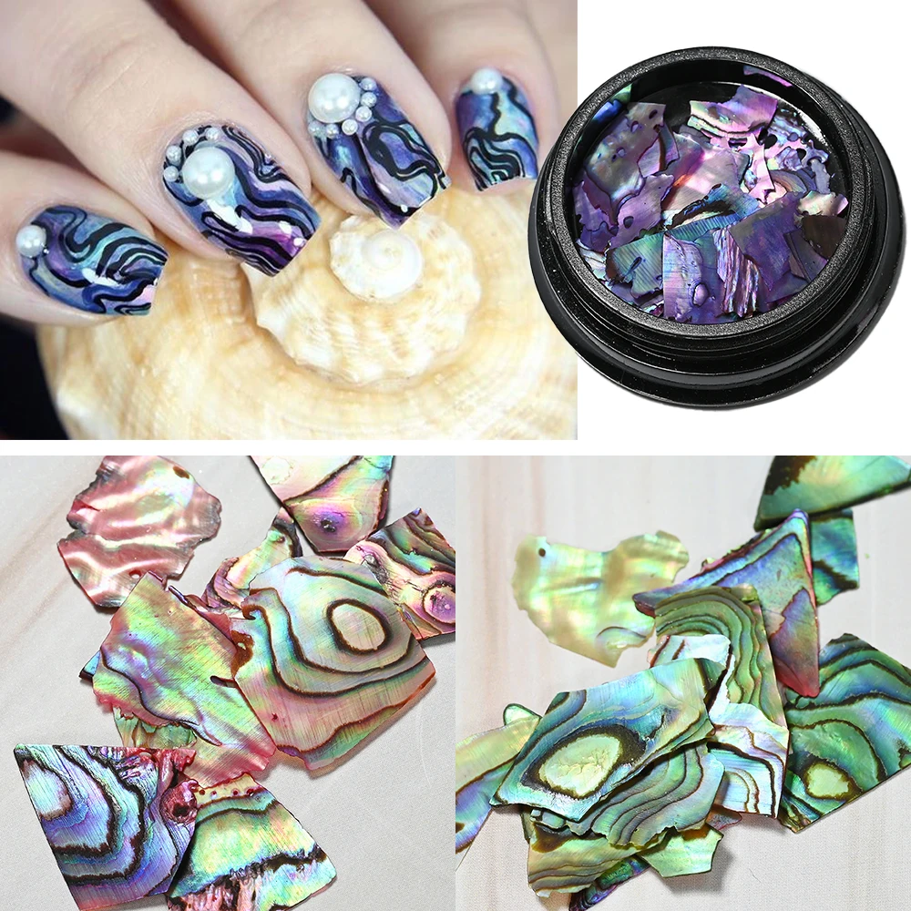 

3D Irregular Nail Art Abalone Seashell Slices Texture Natural Sea Shell Stone Rhinestone Beads/Pearl/Rivet Summer DIY Accessory*