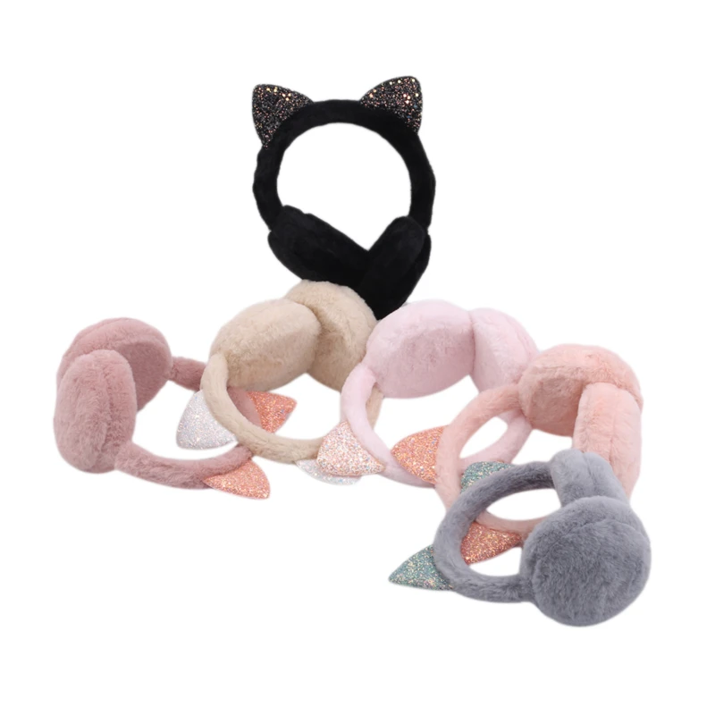 

Hang Ear Cover Warm Winter Earmuffs Female Headwear Cartoon Ear Muffs Fur Earmuffs Cold Ear Warmer Fold Ear Protection Headband