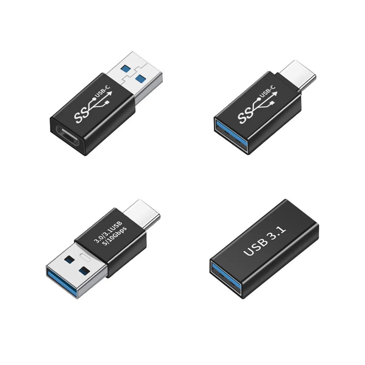 

Adapter for Laptop & Phone USB 3.1 Type C Male Female 4pcs/lot to USB3.0 Type A Female OTG Data 10Gbps