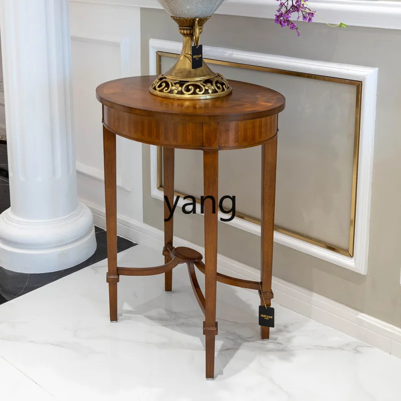 LT китайский ретро паркет из цельного дерева коричневый узор овальный уголок