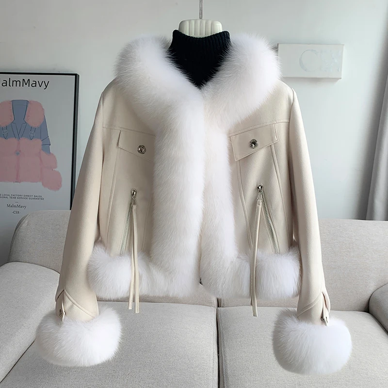 

PUDI New Design Duck Down Winter Jacket Women Real Fox Fur Collar Warm Fashion Coat CT305